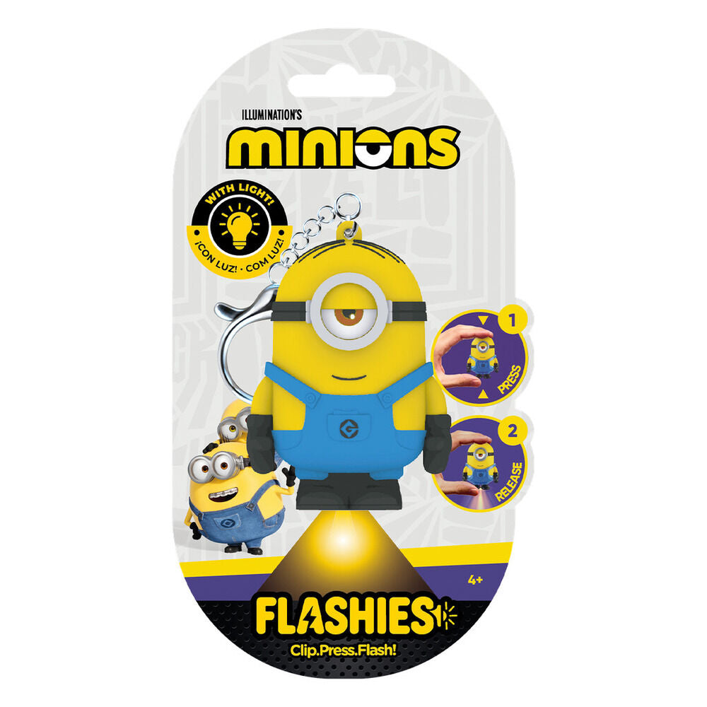 Llavero figura 3D de un Minion amarillo con luz
