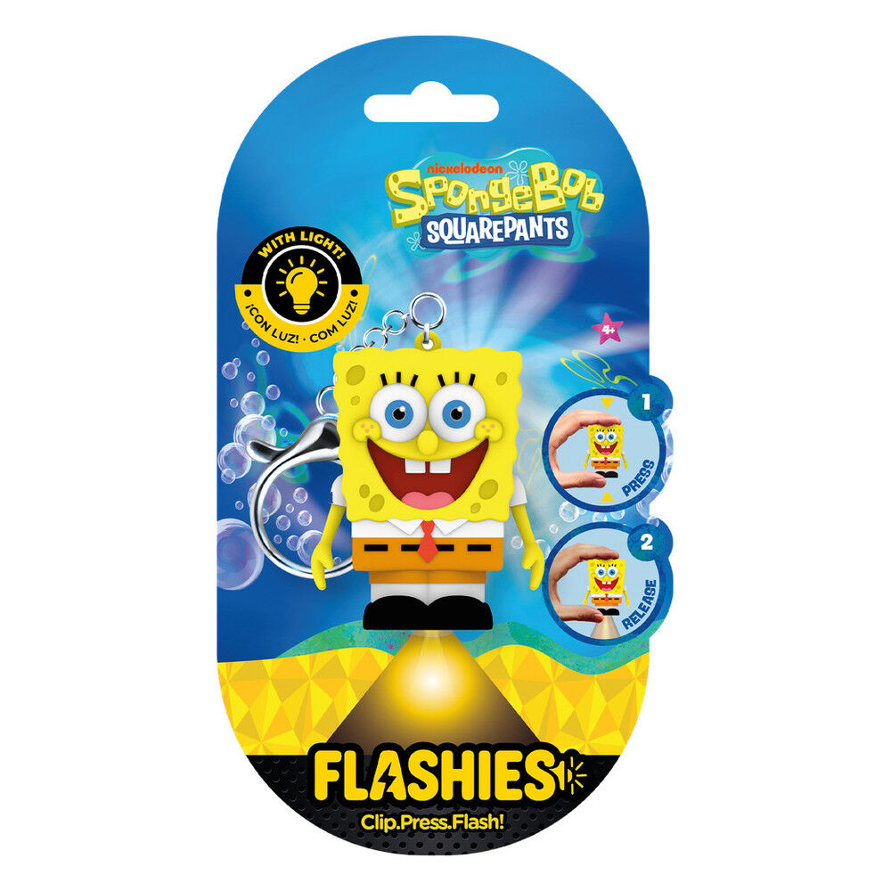 Llavero figura 3D de Bob Esponja Flashies con luz