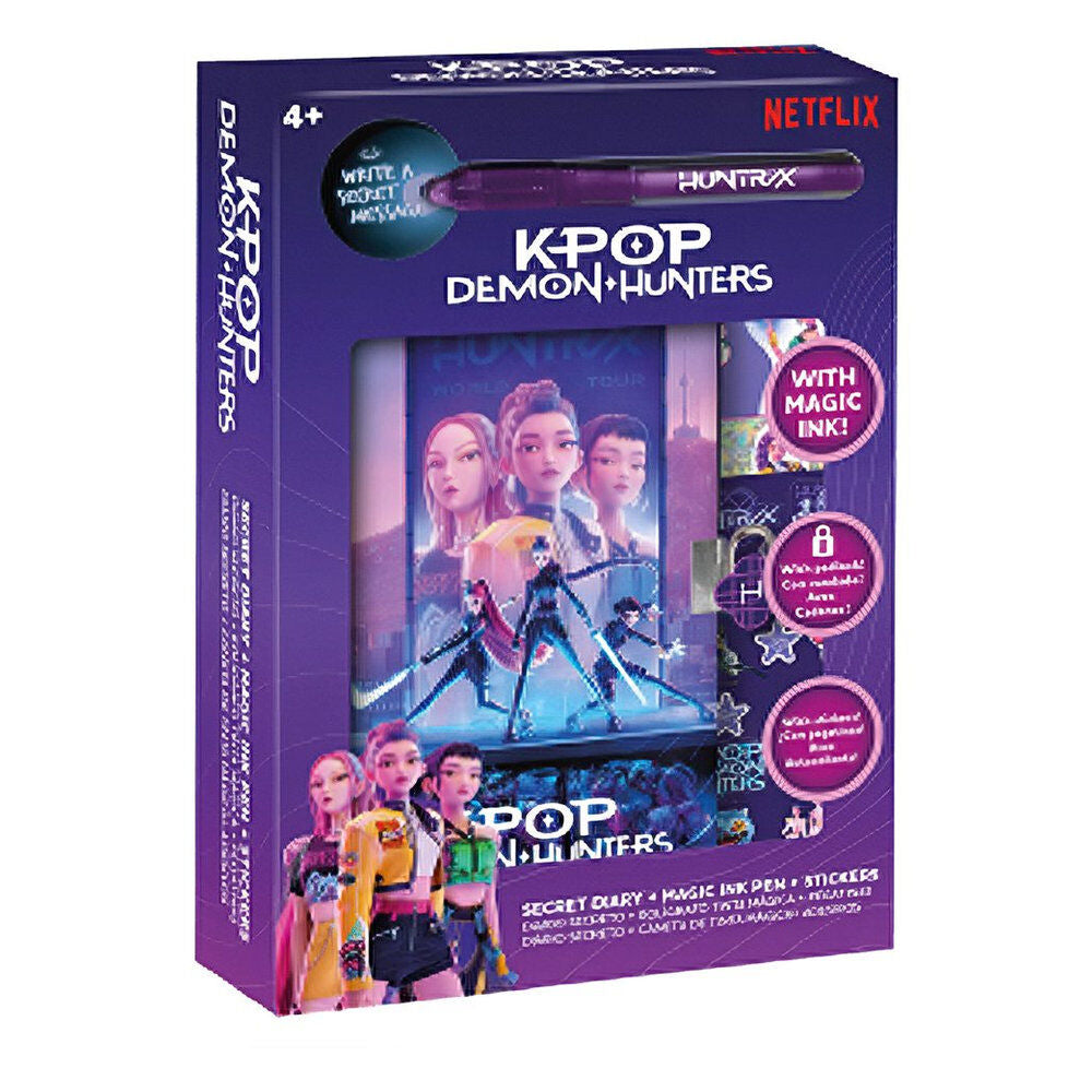 Diario KPop Demon Hunters con bolígrafo mágico