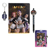 Set KPop Demon Hunters con cuaderno, bolígrafo y llavero HUNTR/X