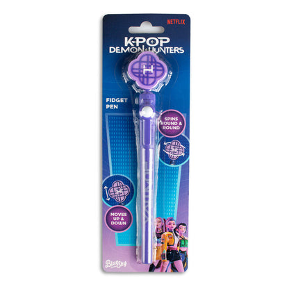 Bolígrafo fidget morado de KPop Demon Hunters en blíster