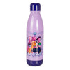 Botella lila KPop Demon Hunters HUNTRIX con tres personajes