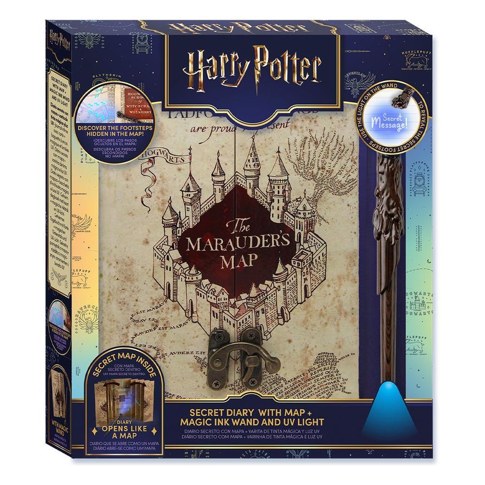Set Harry Potter con diario A5, mapa desplegable y bolígrafo mágico