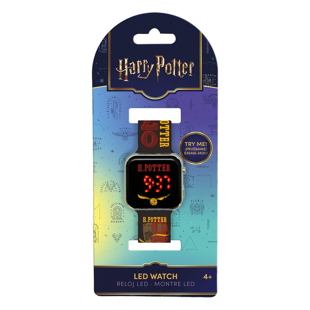 Reloj LED Harry Potter con pantalla roja y correa estampada