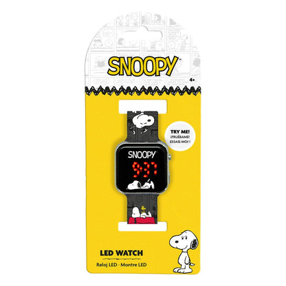 Reloj LED Snoopy Peanuts con correa estampada