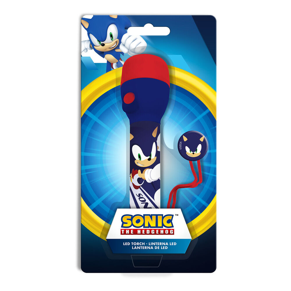 Linterna LED grande de Sonic the Hedgehog en azul y rojo