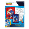Set para colorear Sonic the Hedgehog con láminas y lápices de colores