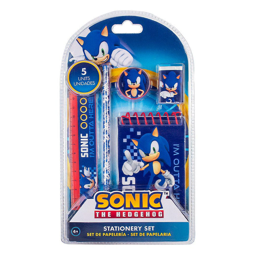 Set de papelería Sonic the Hedgehog de 5 piezas