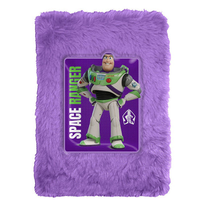 Cuaderno A5 morado de peluche con Buzz Lightyear de Toy Story