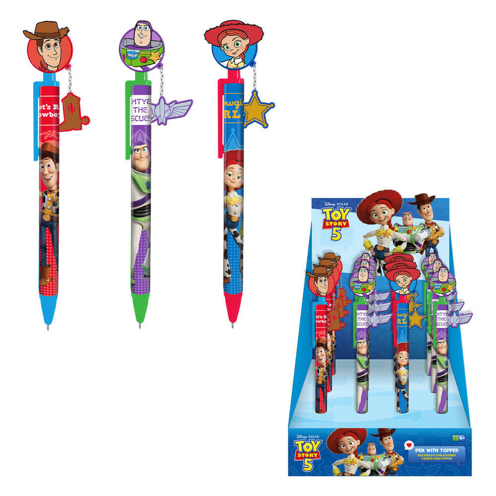 Bolígrafos Toy Story con topper y charm de Woody, Buzz Lightyear y Jessie