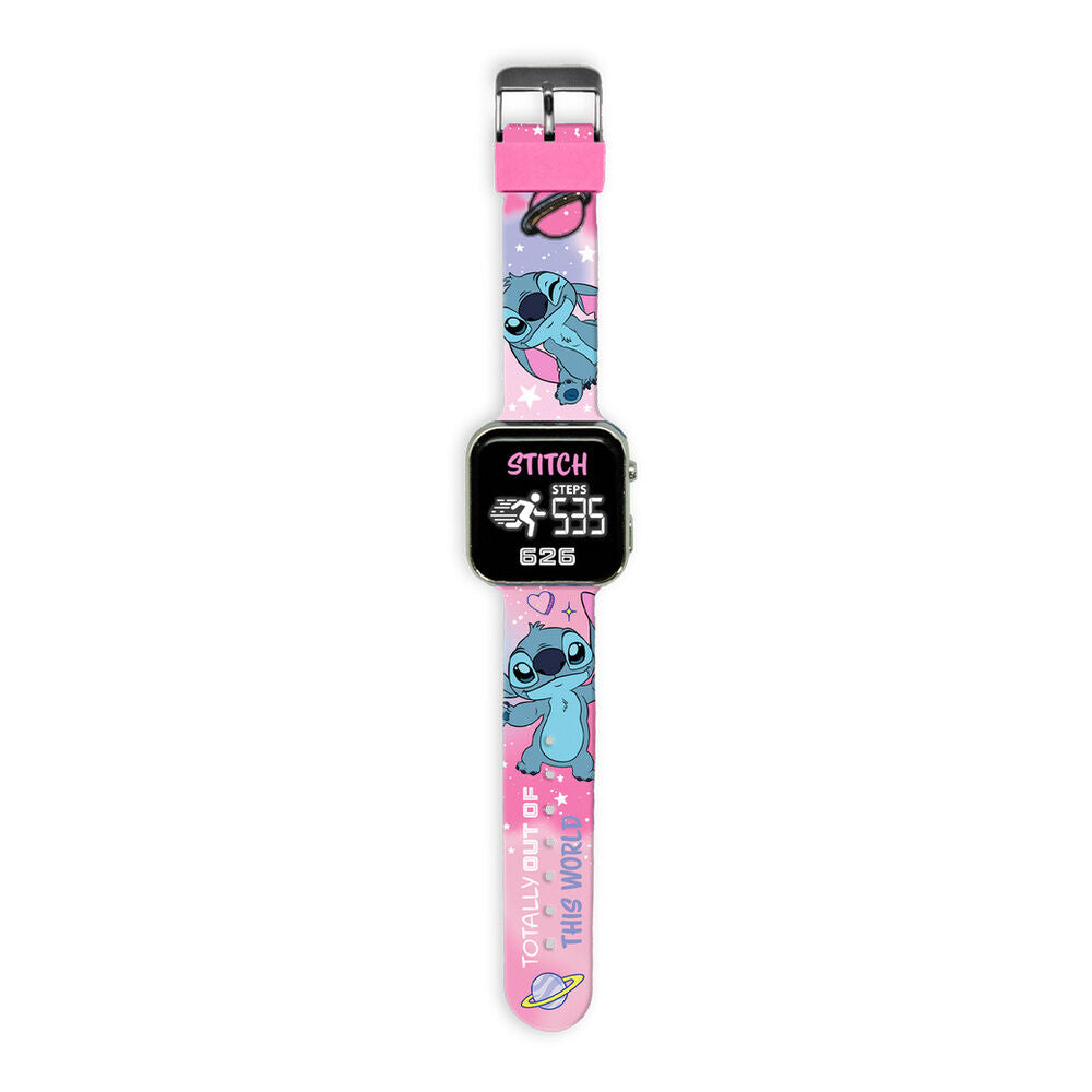 Reloj LED Stitch Disney azul y rosa con podómetro - 2