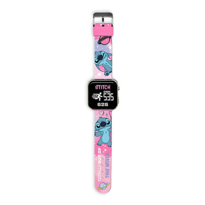 Reloj LED Stitch Disney azul y rosa con podómetro - 2