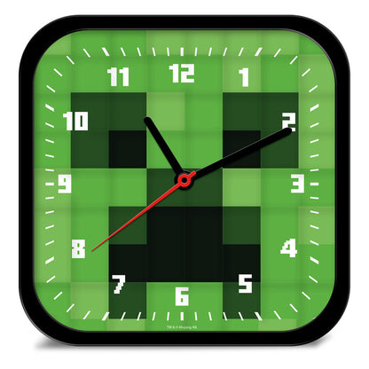 Reloj de pared Minecraft verde con diseño pixelado - 2