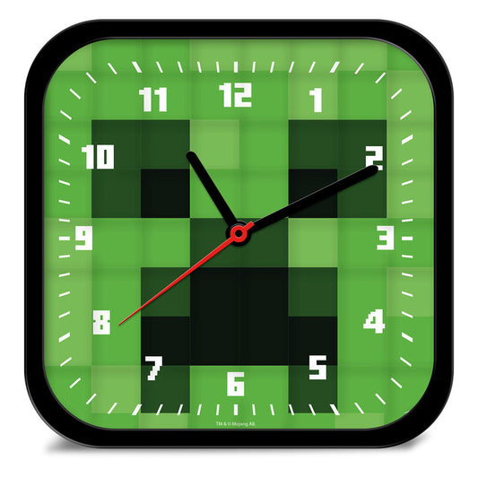 Reloj de pared Minecraft verde con diseño pixelado - 2