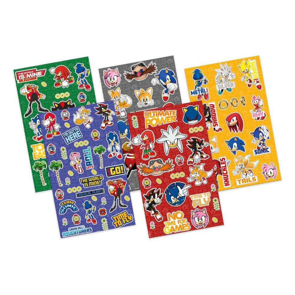Set de cinco hojas de pegatinas Sonic the Hedgehog - 2