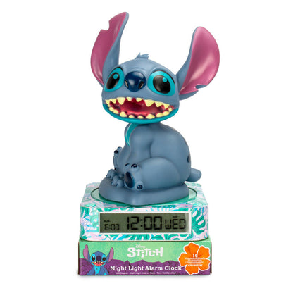 Lámpara despertador 3D de Stitch Disney con reloj digital - 3