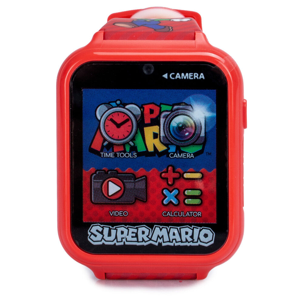 Reloj interactivo rojo de Super Mario Bros con correa ilustrada - 4