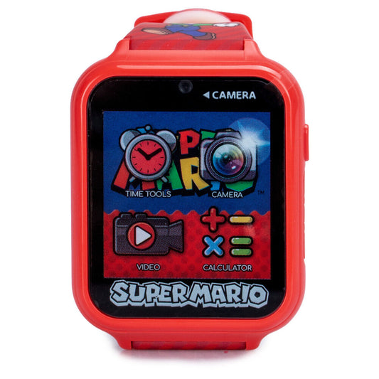 Reloj interactivo rojo de Super Mario Bros con correa ilustrada - 4