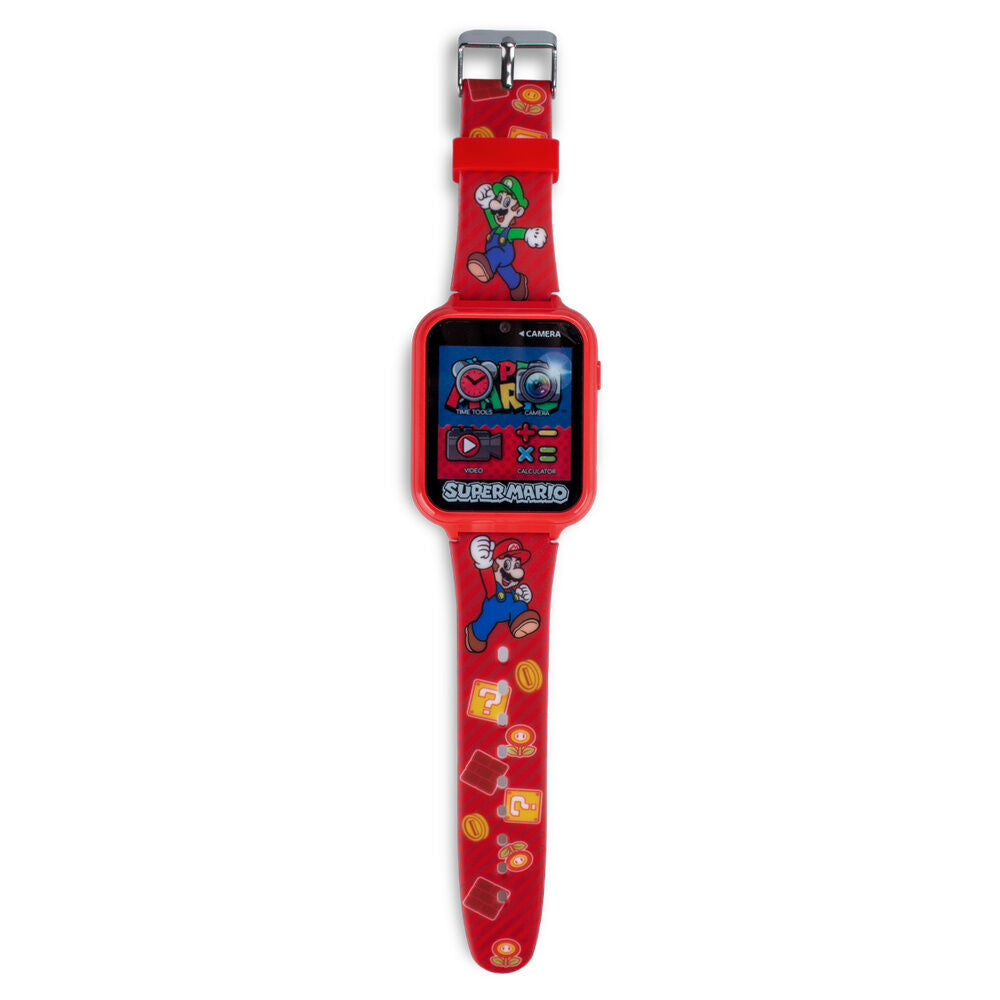 Reloj interactivo rojo de Super Mario Bros con correa ilustrada - 5