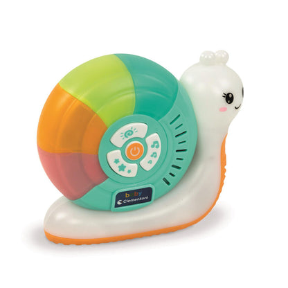Lámpara infantil Clementoni con forma de caracol y botones de luz y sonidos