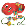 Juego Montessori Clementoni con cuentas de colores y estuche en forma de manzana