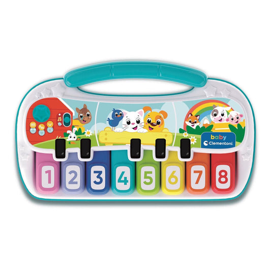 Piano infantil Clementoni Baby Animal con teclas de colores y dibujos de animales