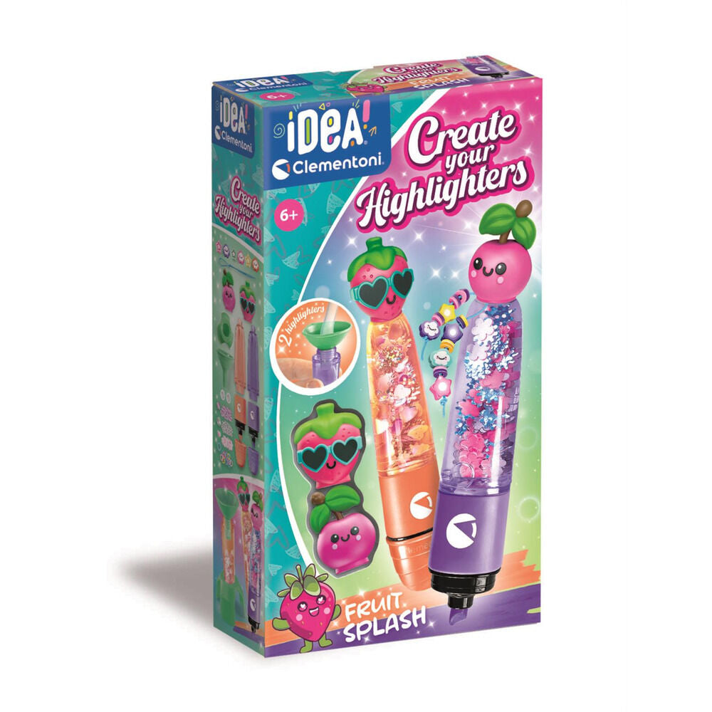 Kit Clementoni Fruit Splash para crear y personalizar dos subrayadores