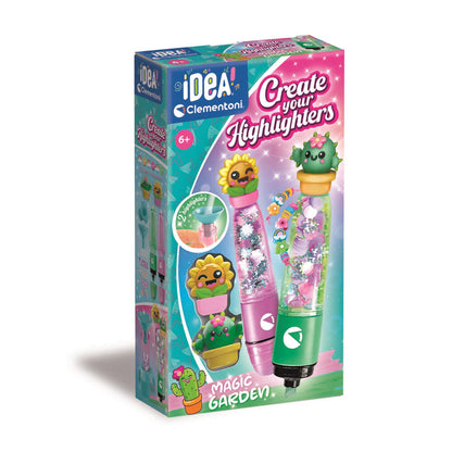 Kit Clementoni Magic Garden para crear dos subrayadores decorados