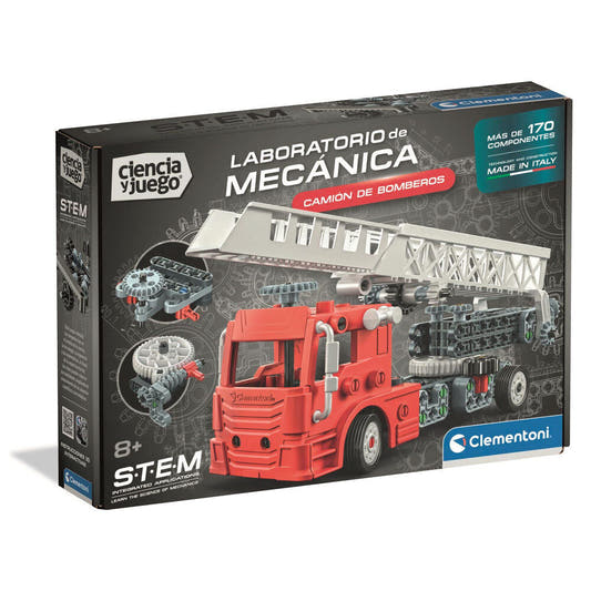 Juego Clementoni Laboratorio de Mecánica para construir un camión de bomberos STEM