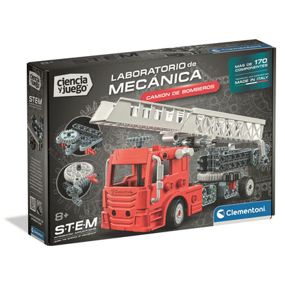 Juego Clementoni Laboratorio de Mecánica para construir un camión de bomberos STEM