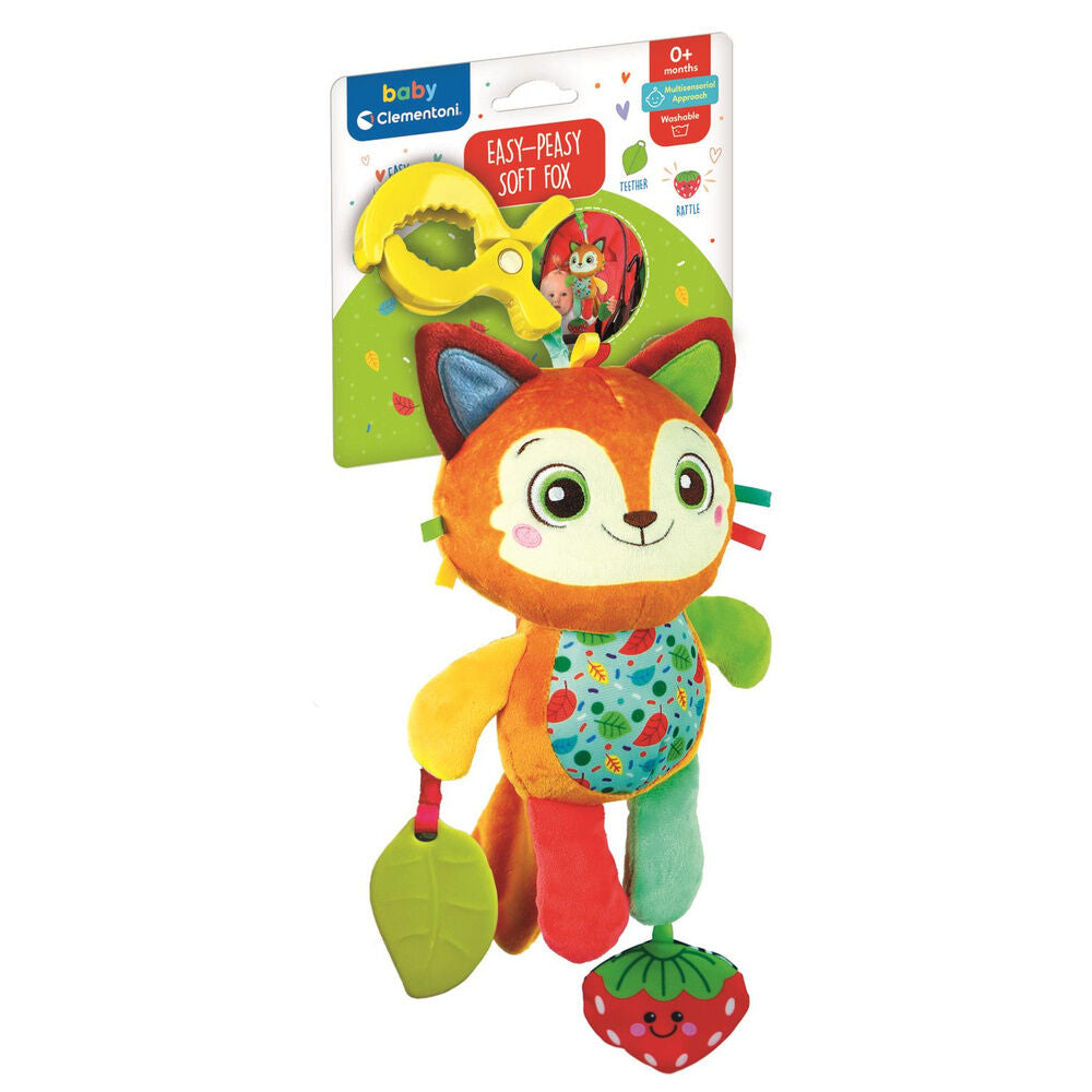 Peluche de viaje CLEMENTONI con forma de zorrito y pinza amarilla - 2