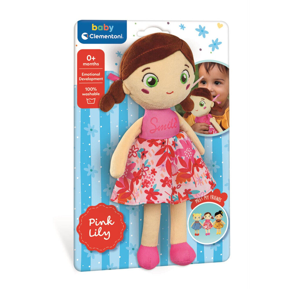 Muñeca de tela Clementoni Pink Lily con vestido floral rosa - 2