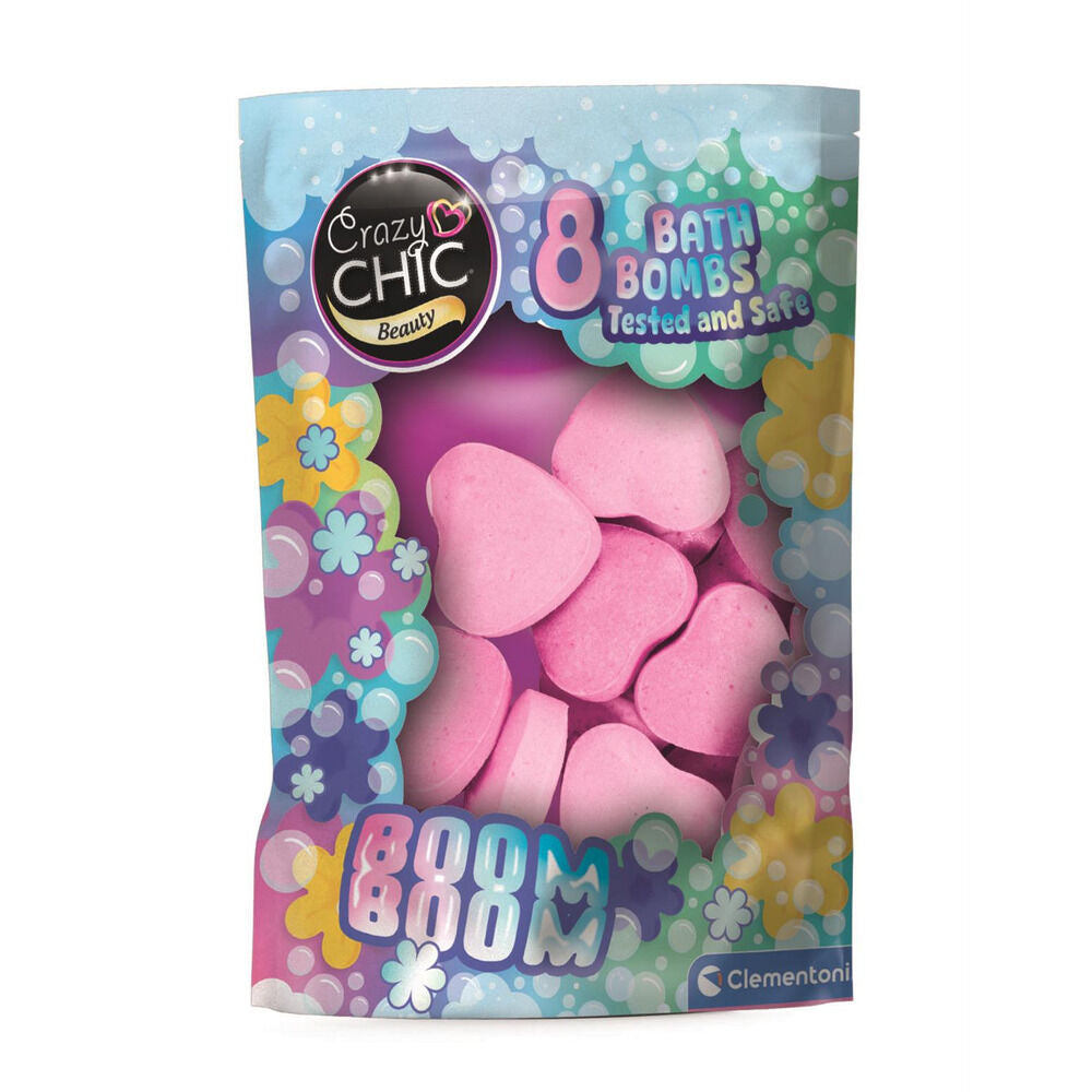 Pack de 8 minibombas de baño rosas Crazy Chic Lovely Makeup de Clementoni - 2