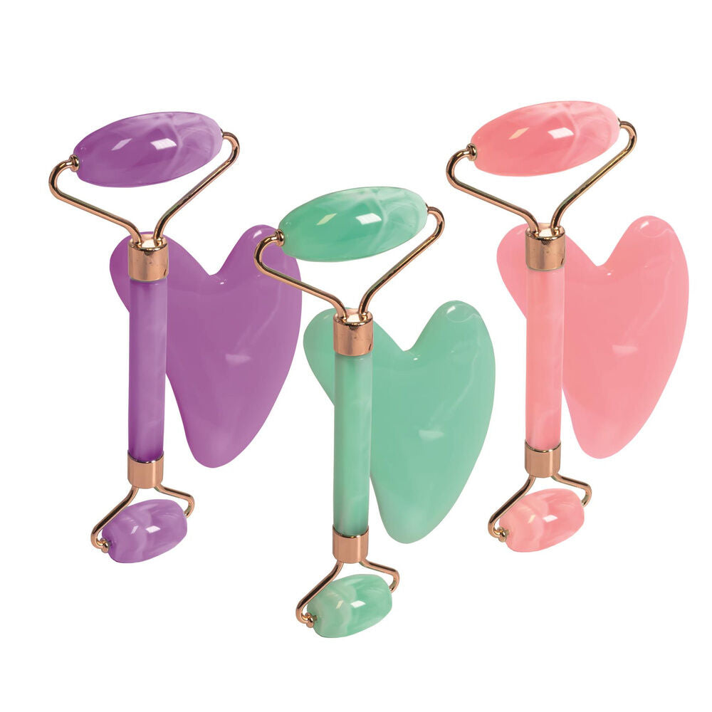Kit Clementoni Crazy Chic con rodillo facial rosa y piedra gua sha - 2
