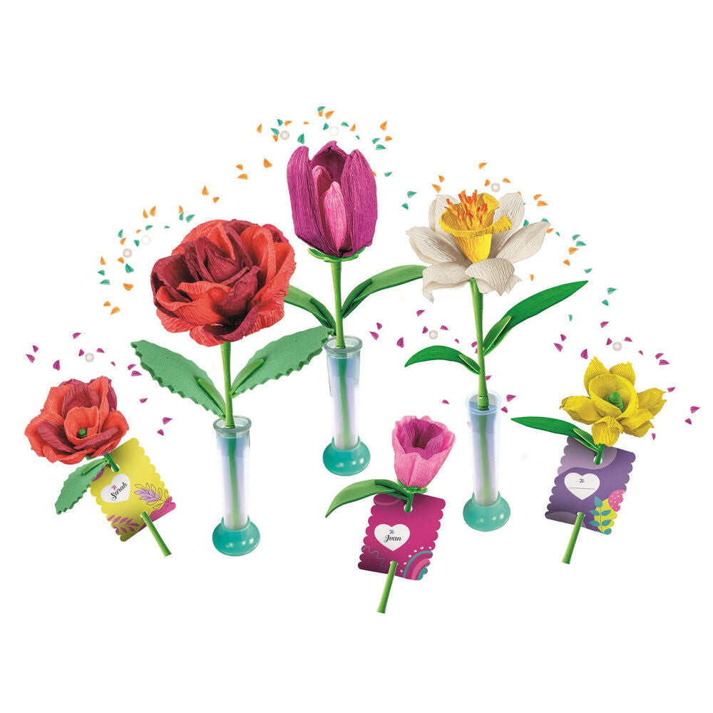 Kit Clementoni Create Your Flowers para montar y decorar flores de papel - 2