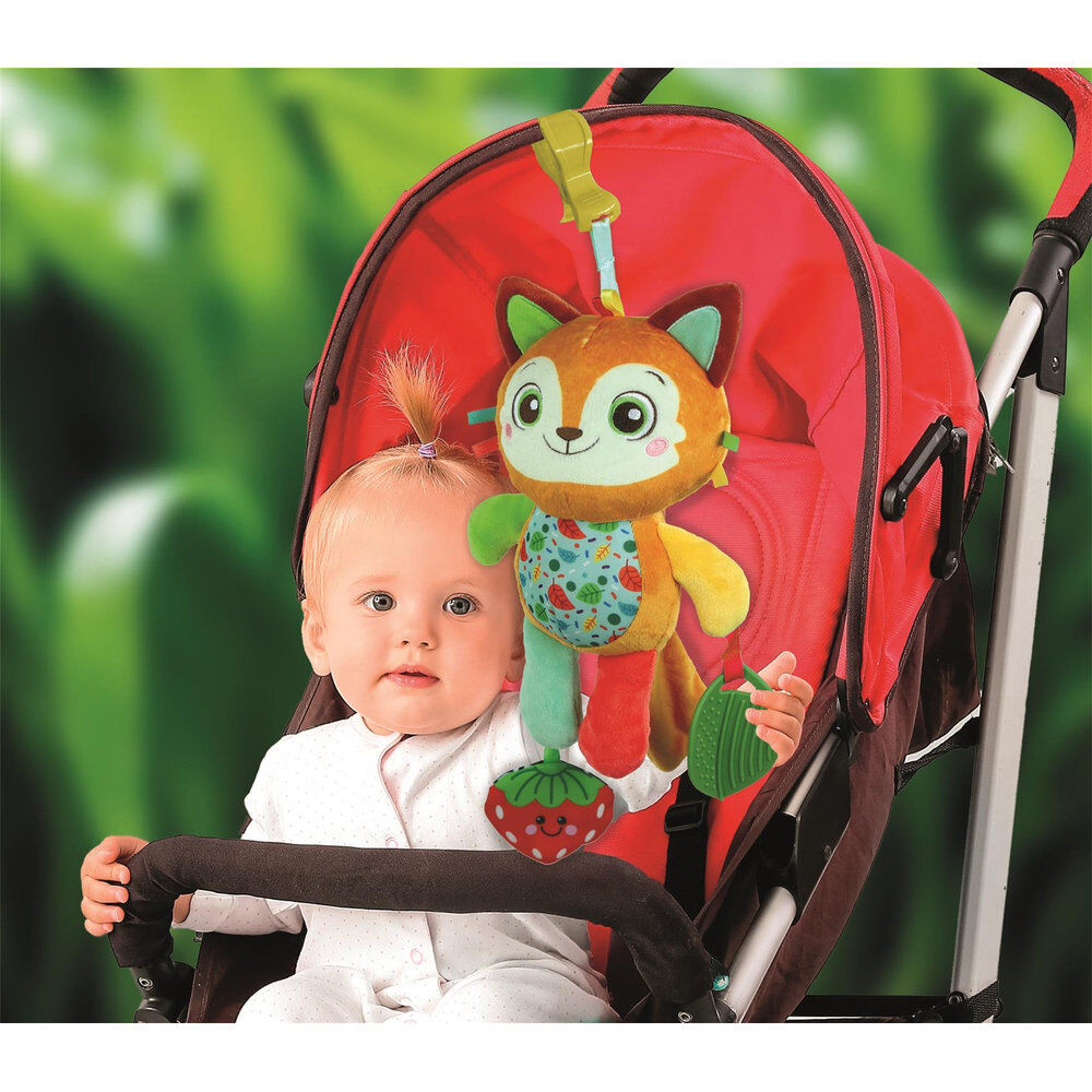 Peluche de viaje CLEMENTONI con forma de zorrito y pinza amarilla - 3