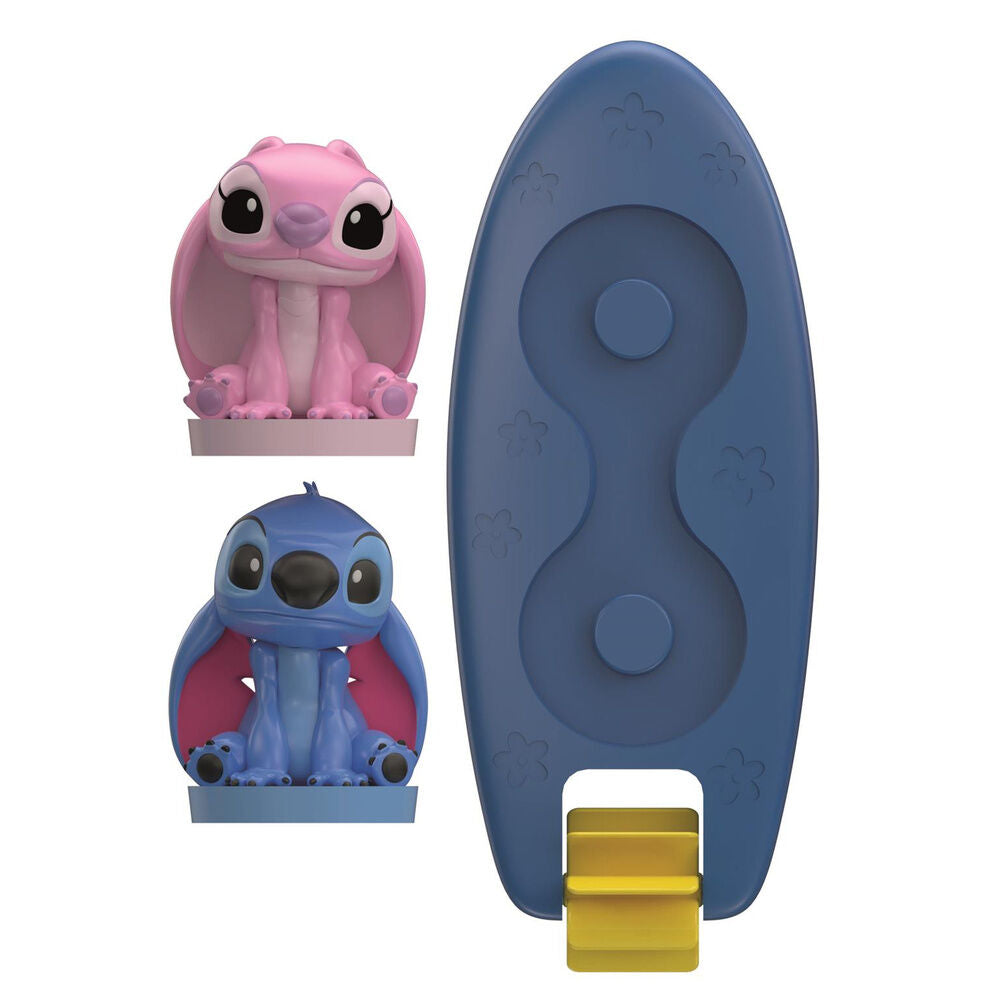 Juguete de baño flotante con Stitch y Ángel sobre una tabla de surf - 3