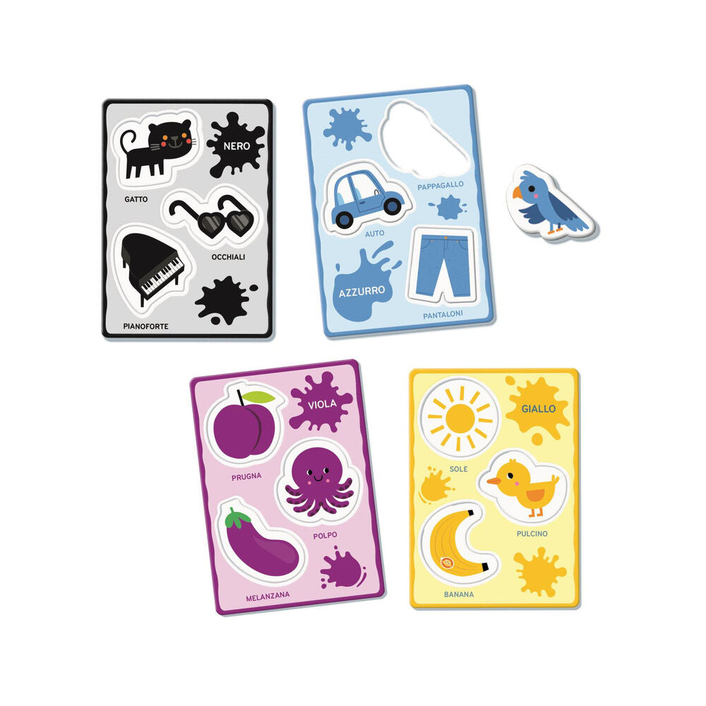 Juego Clementoni Palabras y Colores Montessori con piezas geométricas encajables - 3