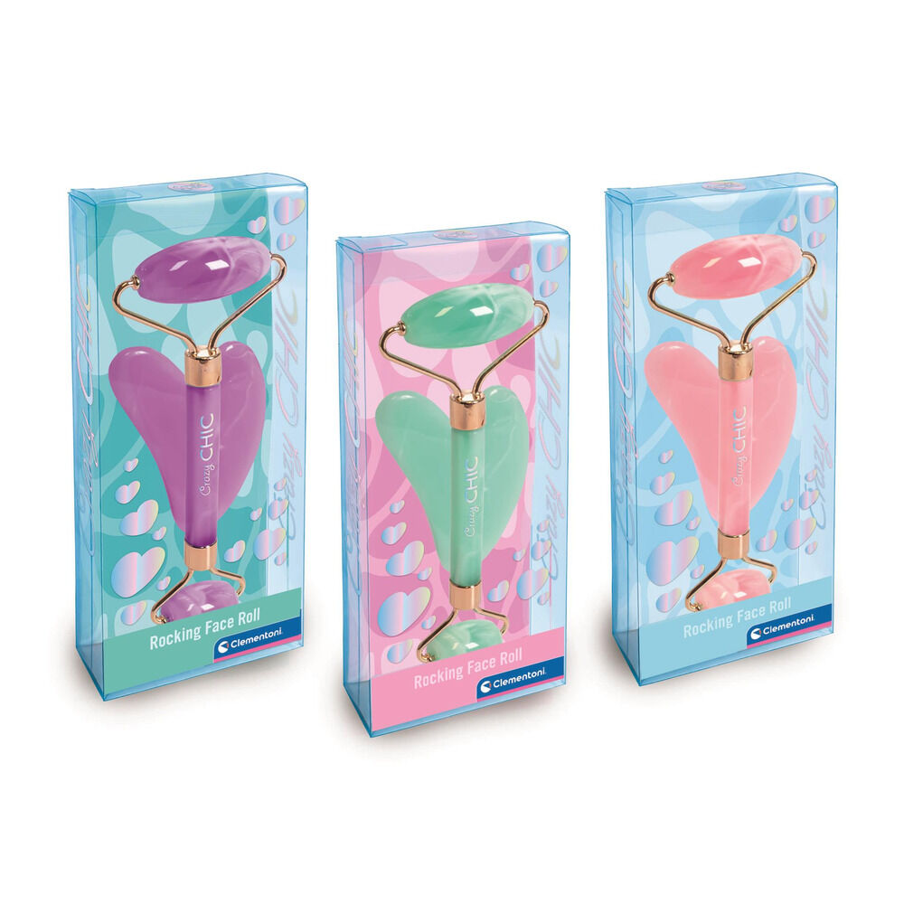 Kit Clementoni Crazy Chic con rodillo facial rosa y piedra gua sha - 3