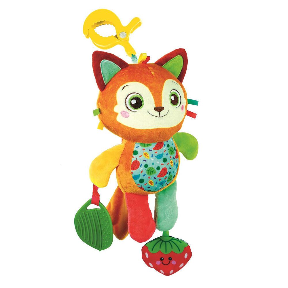 Peluche de viaje CLEMENTONI con forma de zorrito y pinza amarilla - 4