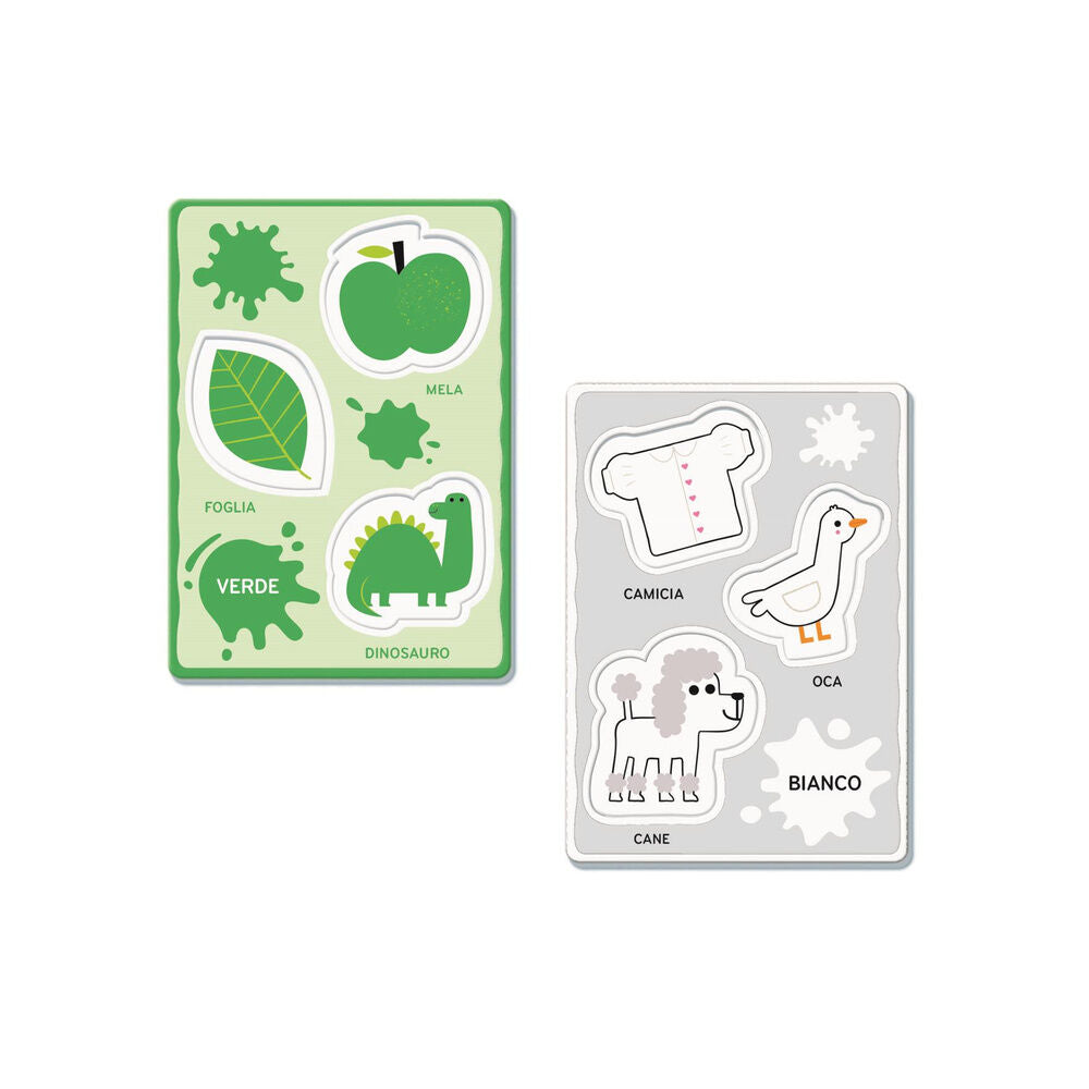 Juego Clementoni Palabras y Colores Montessori con piezas geométricas encajables - 4