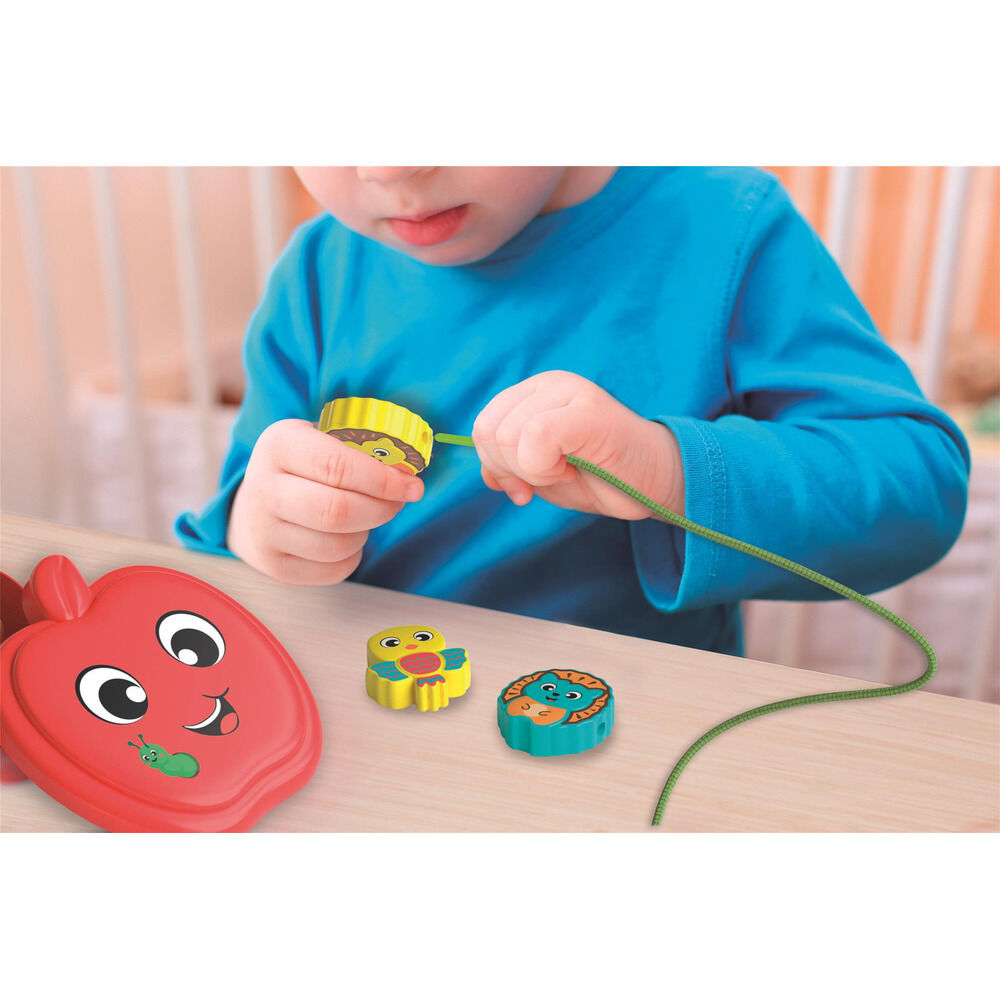 Juego Montessori Clementoni con cuentas de colores y estuche en forma de manzana - 5