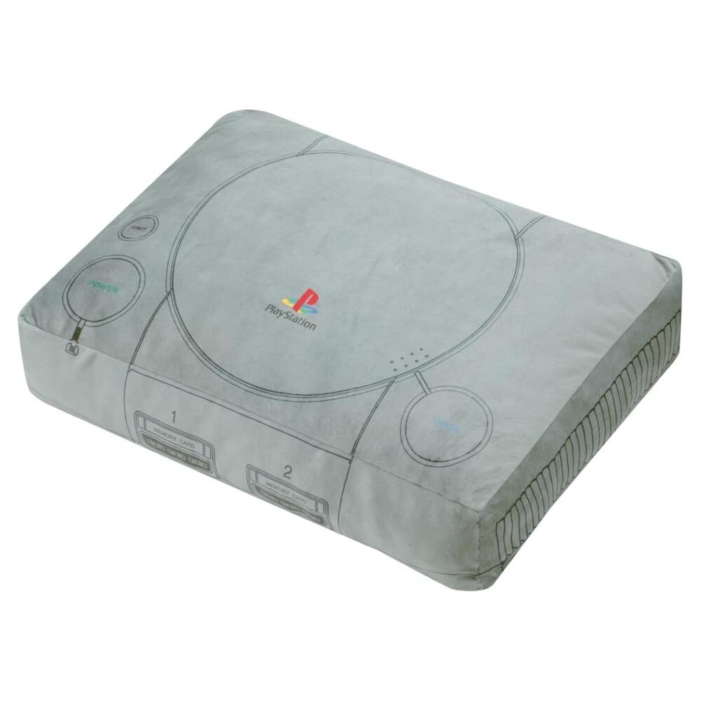 Peluche cojín PlayStation gris con forma de consola clásica