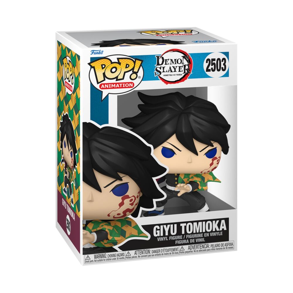 Figura Funko POP! de Giyu Tomioka de Demon Slayer en su caja