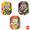 Lata Pokémon TCG Agosto ex con diseño de Pokémon