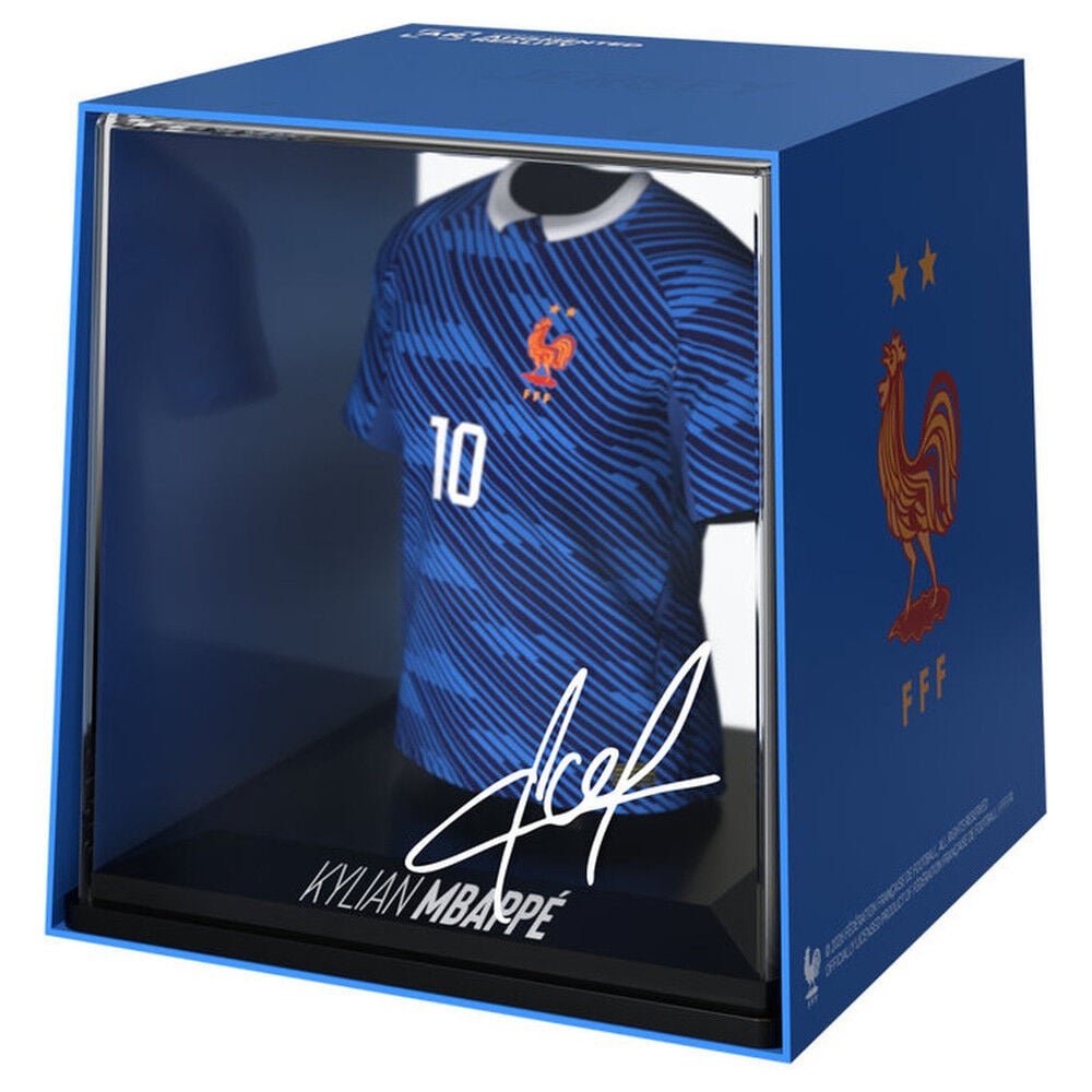 Figura mini de la camiseta azul de Mbappé con Francia y dorsal 10