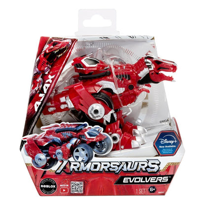 Figura MGA Ajax T-Rex Armorosaurs Evolvers en rojo y blanco