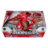 Figura MGA Armorsaurus Ajax T-Rex con armadura mecánica roja
