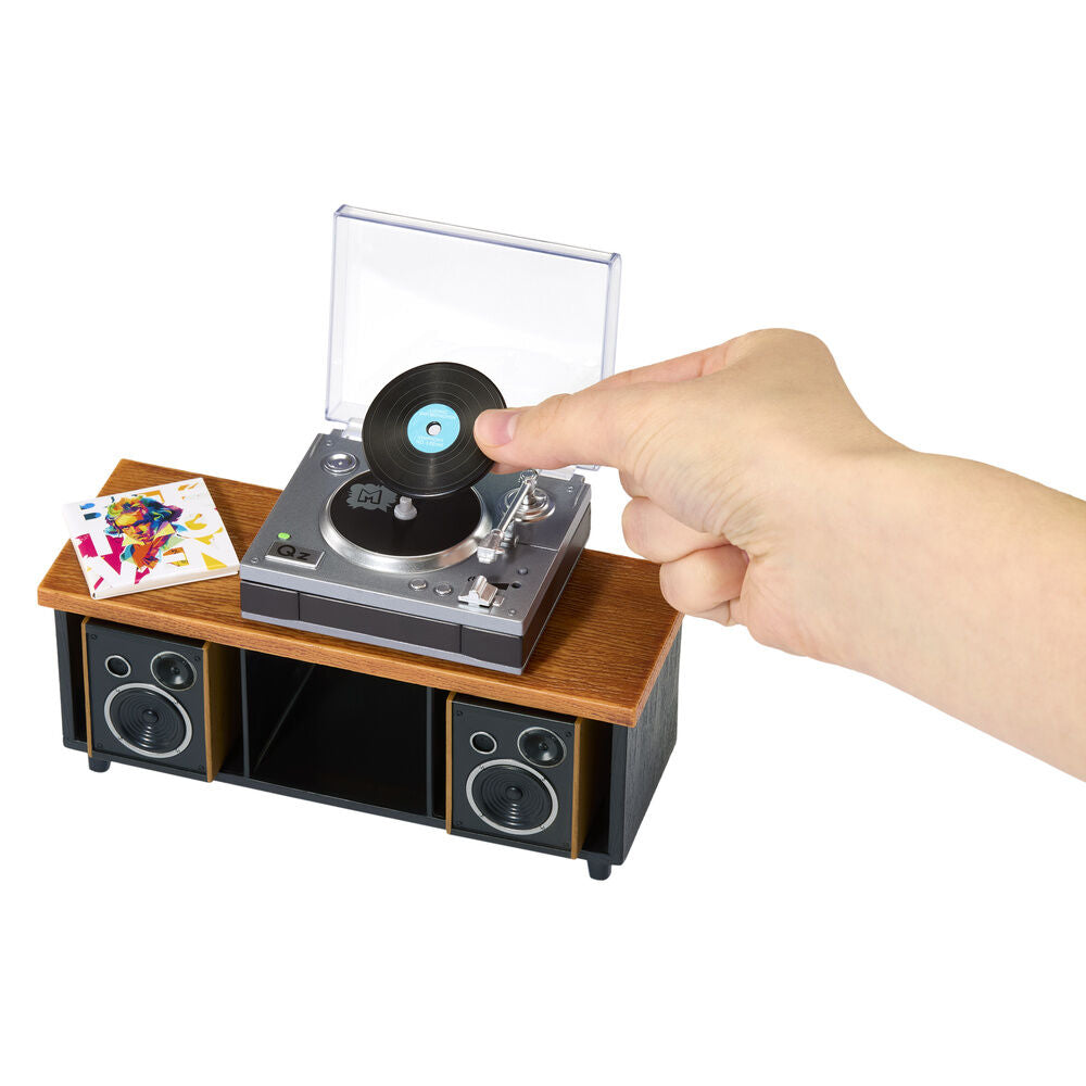 Set MGA Miniverse Real Music con tocadiscos, altavoces y vinilo en miniatura - 7