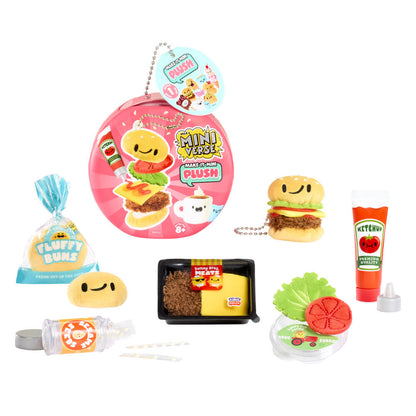 Cápsula MGA Miniverse Make It Mini Plush con mini peluche de hamburguesa